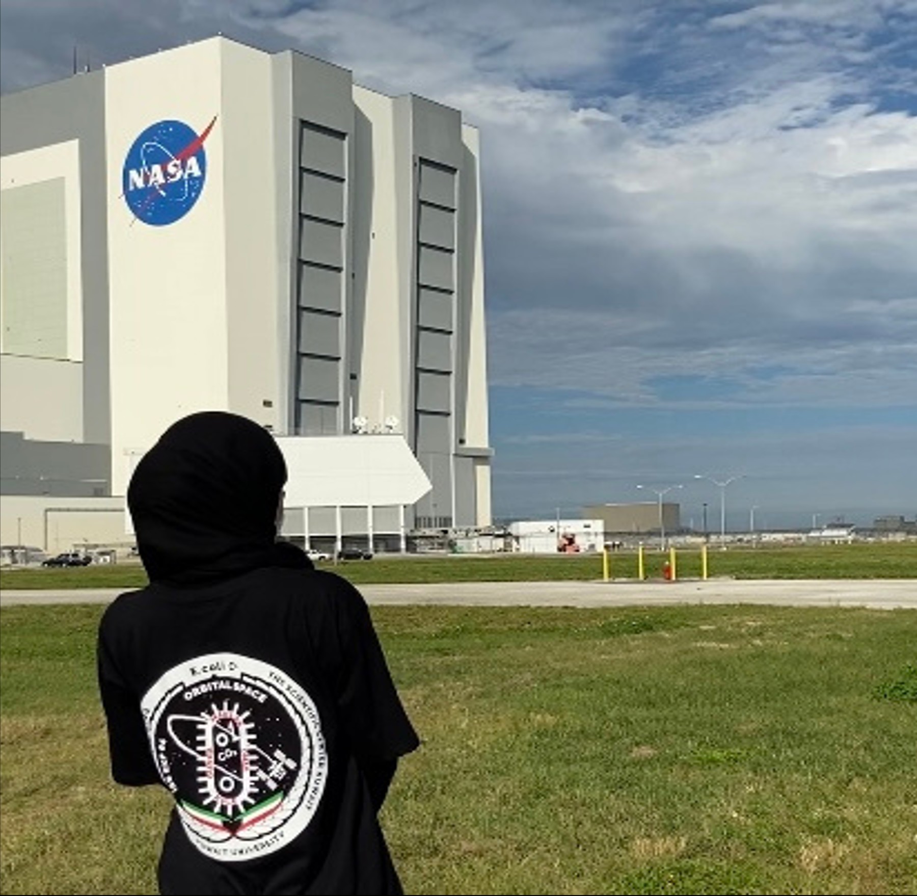 Experiment in Space mission patch at the NASA Vehicle Assembly Building