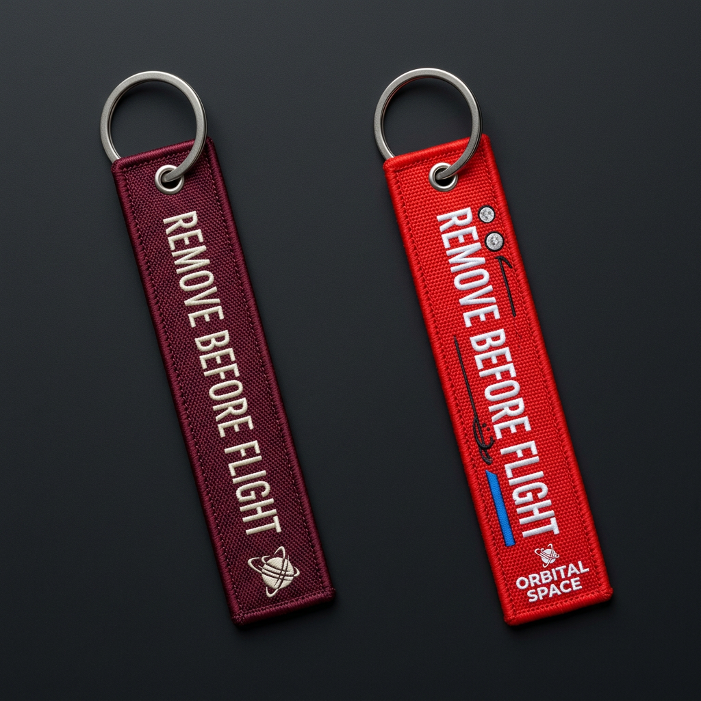 Remove Before Flight keychain